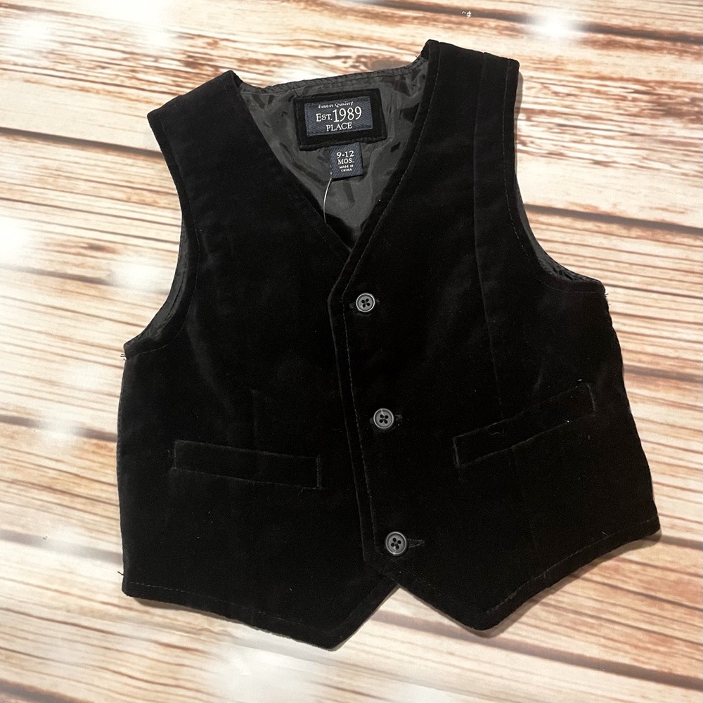 Baby boy velvet dress vest NWT
